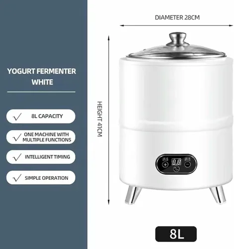 Miniatura 8 de Máquina comercial de fermentación de yogur, máquina automática LCD digital para hacer yogur, fabricante de yogur eléctrico portátil para yogur