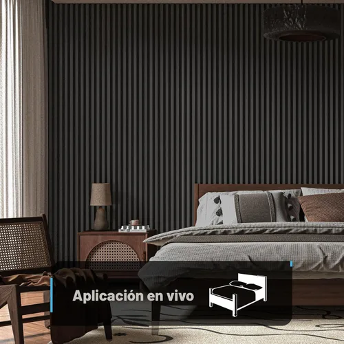 Miniatura 2 de Art3d Paquete de 4 paneles acústicos de madera de 108 x 12 pulgadas para pared, paneles de listones de madera insonorizados para pared y techo