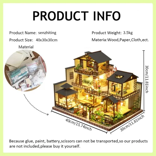 Miniatura 3 de Miniture House - Juego de miniture de té 3D, hecho a mano, rompecabezas creativo, casa de juguetes para adultos y niños