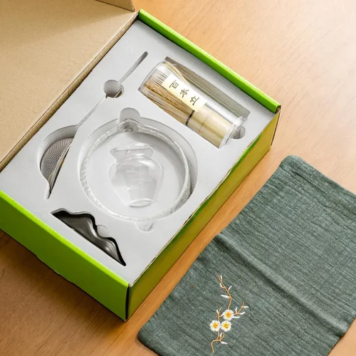 Miniatura 3 de DWEHIXBUY Juego de té japonés (7 piezas) Juego de batidor Matcha Bowl Matcha con boquilla de vertido Batidor de Matcha de bambú (chasen) Cuchara