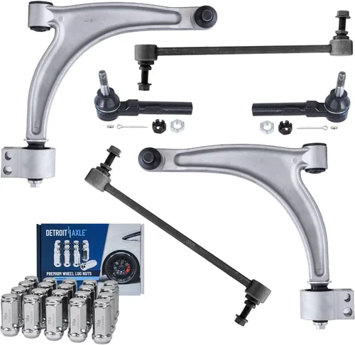 Miniatura 387 de Detroit Axle - Kit de brazos de control de extremo delantero de 8 piezas para Dodge Dakota 00-04, Durango 00-03, 4 brazos de control superior e