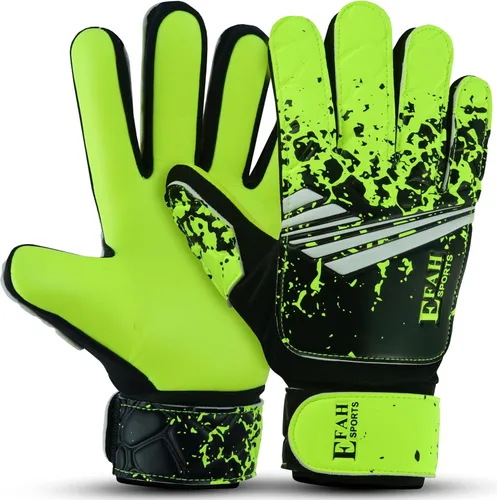 Guantes de portero de fútbol para niños y jóvenes, guantes de portero de fútbol con agarres fuertes Amarillo fluorescente
