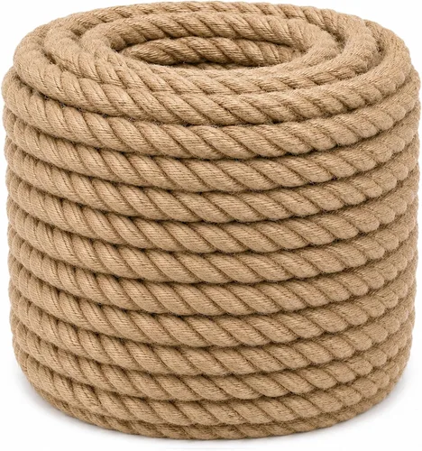 Miniatura 8 de Cuerda de yute trenzado Manila (1 pulgada x 10 pies) cuerda de cáñamo gruesa natural para manualidades, náutico, barandillas, hamaca, decoración