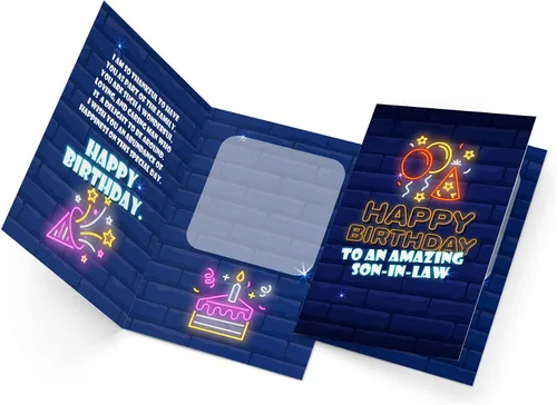 Miniatura 3 de Tarjeta de cumpleaños de Prime Greetings para yerno, fabricada en Estados Unidos, ecológica, cartulina gruesa con sobre premium 5in x 7.75in