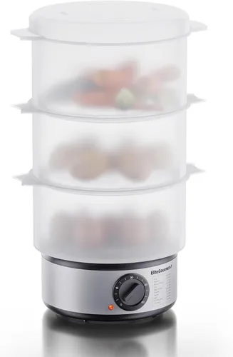 Miniatura 8 de Elite Gourmet EST250 - Mini vaporizador eléctrico compacto de alimentos y vegetales de 2.5 cuartos, 400 W con bandeja sin BPA, temporizador