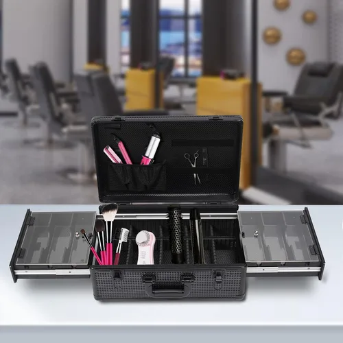 Miniatura 4 de Caja de peluquería profesional para peluquería Herramientas de corte de cabello, caja de almacenamiento para peluquero, estuche de transporte