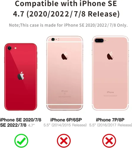 Miniatura 6 de Funda cruzada para iPhone SE 2/3, correa de cordón ajustable transparente para el cuello para mujer para iPhone 7/8, funda de teléfono TPU suave a