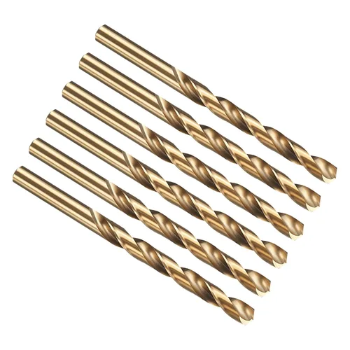 Miniatura 331 de PATIKIL Broca Jobber de 0.039 in, vástago recto M35 cobalto 5% acero de alta velocidad 135° acabado dorado para metal duro de acero inoxidable - 2