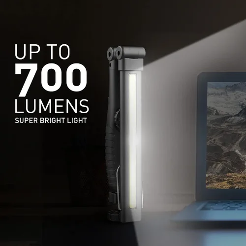 Miniatura 6 de Dr. Prepare - Luz LED de trabajo, 700 lúmenes, luz de trabajo recargable plegable, 3200 mAh, inalámbrica, portátil, magnética, luz de inspección LED