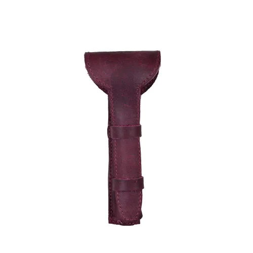 Miniatura 8 de Hide & Drink, Funda protectora de cuero para maquinilla de afeitar de doble filo, bolsa de viaje para afeitar, hecha a mano (marrón borbon)