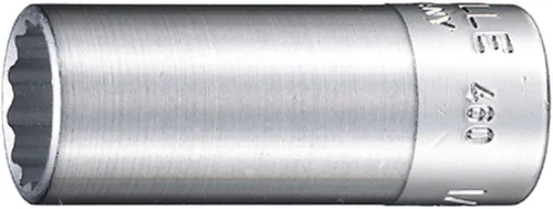 Stahlwille 02620032 0.394 in (3/8 pulgadas) de profundidad 12 puntos, acero de alto rendimiento, cromado con perfil de accionamiento antideslizante,