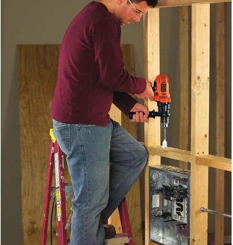 Miniatura 3 de BLACK+DECKER Taladro eléctrico, 1/2 pulgada, 7.0 amperios con kit para colgar cuadros MarkIT (DR560 y BDMKIT101C)