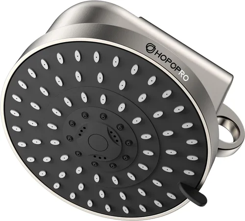 HOPOPRO - Regadera con filtro de alto caudal, 5 modos, fijo de alta presión con filtro, 2 en 1 para agua dura, elimina el 99% de cloro y mejora