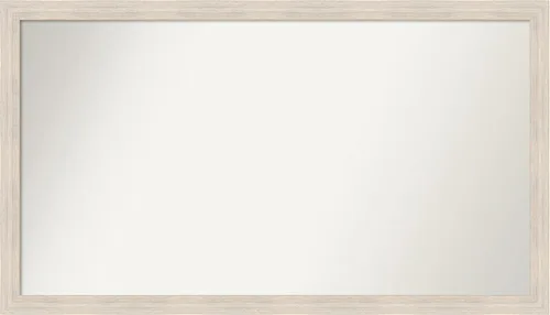 Miniatura 311 de Amanti Art Espejo de baño blanco para sobre el fregadero, 30 x 35 pulgadas, espejo de tocador rectangular estrecho de Eva de oro blanco, marco