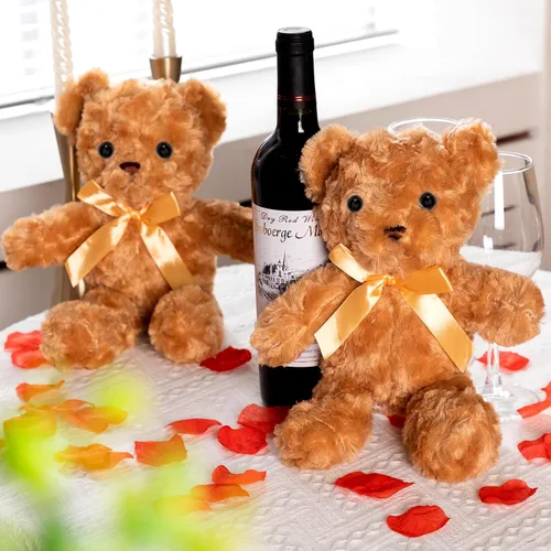Miniatura 4 de Jenaai 12 piezas de oso de peluche con lazo, osos suaves de regalo para fiestas, centros de mesa de ducha, cumpleaños, decoración de boda, Navidad
