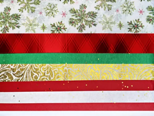 Miniatura 2 de K-Kraft Paquete a granel de papel de seda de Navidad sin arrugas, 160 hojas de diseños clásicos navideños para envolver regalos, manualidades y Multi