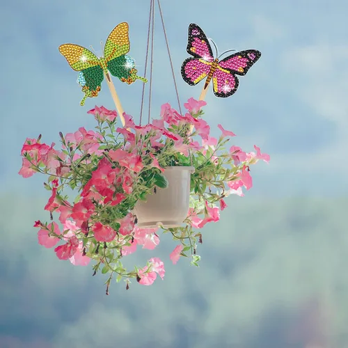 Miniatura 4 de Vcekract Kits de arte de diamantes de mariposa, 12 piezas de pintura de diamantes para decoración de jardín, suministros de manualidades de arte