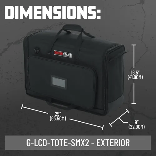 Miniatura 7 de Bolsa de transporte doble acolchada de nailon Gator Cases para transportar (2) pantallas LCD, monitores y televisores de entre 19" - 24