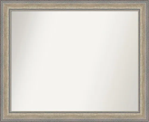 Miniatura 195 de Amanti Art Espejo de baño plateado para sobre fregadero, 28 x 47 pulgadas, espejo rectangular de plata imperial, marco de madera tradicional de gran