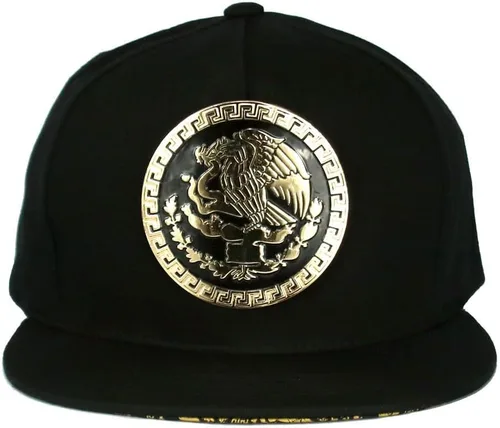 Miniatura 2 de Mexico Sombrero Metálico Dorado Federal Logo Mexican Eagle Aguila El Snapback Flat Bill Gorra De Béisbol