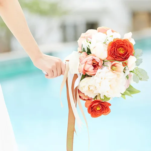 Miniatura 8 de Yardwe 2 soportes de espuma para ramo de boda para flores frescas, soporte para ramo de novia con agarre cómodo para bodas y arreglos florales