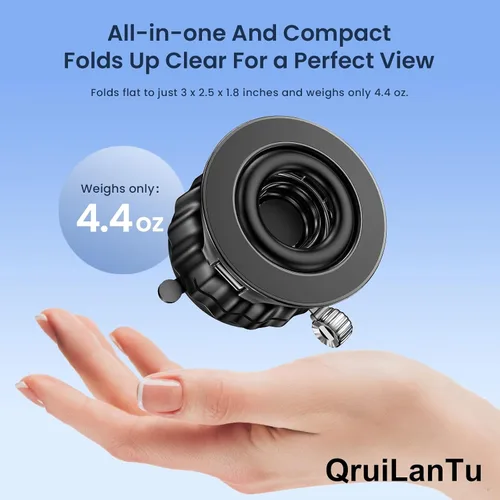 Miniatura 9 de Soporte magnético para teléfono para automóvil, giratorio de 720°, soporte de teléfono plegable con ventosa universal para salpicadero, parabrisas