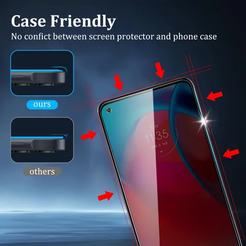 Miniatura 3 de Paquete de 4 protectores de pantalla de privacidad para Motorola Moto G Stylus 5G (2021) con 2 protectores de lente de cámara, dureza 9H, antiespía