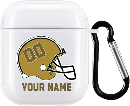 Miniatura 14 de Funda de casco de fútbol con nombre y número para Apple AirPods de 2ª y 1ª generación, regalo personalizado para fanáticos de los deportes de Arizona
