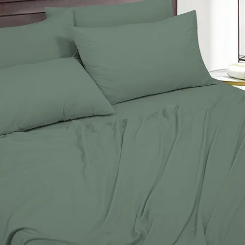 Miniatura 50 de ROYALE LINENS Juego de sábanas Cal King de 4 piezas, ropa de cama de microfibra suave cepillada de 1800 hilos, 1 sábana bajera, 1 sábana encimera, 2