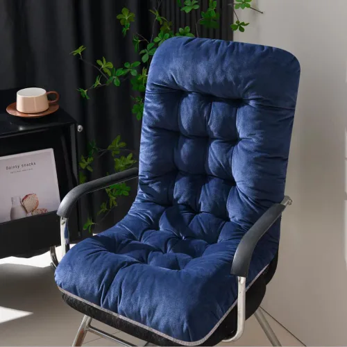 Miniatura 10 de Cojín para silla de oficina, cojín de asiento de felpa con respaldo de apoyo, cojines de escritorio para silla de jugador, silla mecedora reclinable