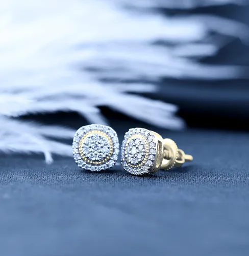 Miniatura 4 de Dazzlingrock Collection Pendientes redondos de diamantes blancos de 0,30 quilates