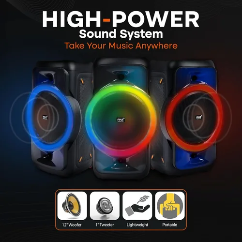 Miniatura 4 de Pyle Audio Gran Altavoz de Fiesta Bluetooth - Gran Altavoz Bluetooth con Sistema Estéreo Inalámbrico Verdadero - Disfruta de Bajos Potentes y Aguda