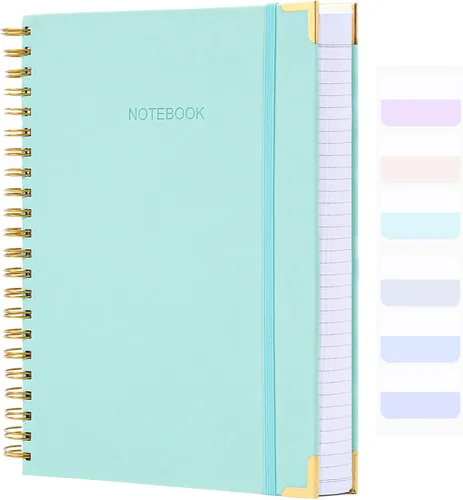 Miniatura 9 de Cuaderno de espiral, diario de cuero de tapa dura para mujeres y hombres, cuadernos gruesos de 300 páginas con rayas universitarias para el trabajo