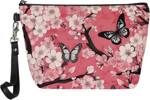 Miniatura 17 de Howilath Novedad Impreso Elegante Bolso Cosmético De Las Mujeres, Perros Animales Perezoso Diseño Floral Niña Trapezoide Cosméticos Bolsa De