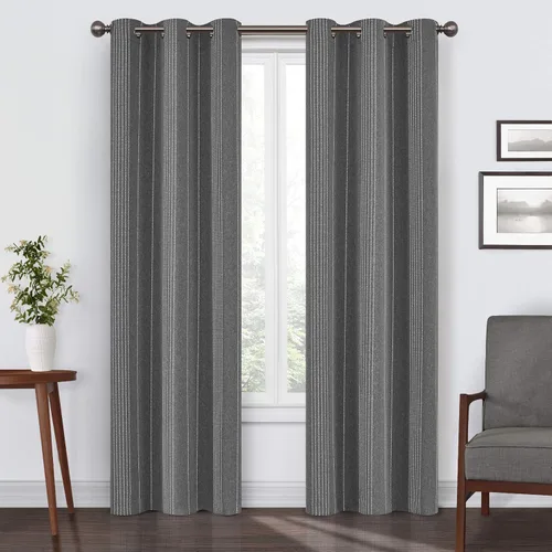 Eclipse Ronneby - Cortinas con ojales para dormitorio, panel individual, 40 x 63 pulgadas, color negro