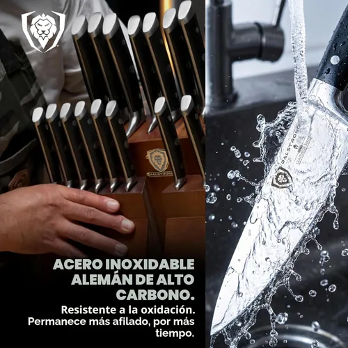 Miniatura 3 de DALSTRONG Gladiator Series Elite - Juego de cuchillos de acero inoxidable de 18 piezas con bloque de acero alemán de alto carbono, madera de acacia