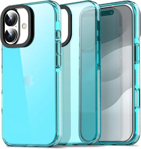 Miniatura 211 de AICase Funda protectora para iPhone 16 compatible con iPhone 16, delgada, ligera, transparente [no amarillenta] Diseño vibrante
