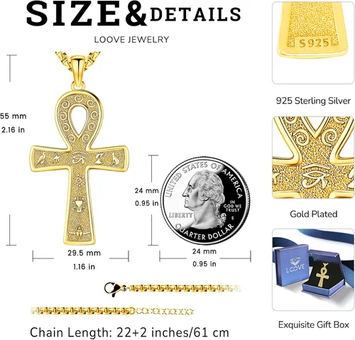 Miniatura 13 de Collar de pentagrama de plata de ley con triple luna, diosa celta, nudo celta, nudo de brujas, Ankh, sol y luna, Hécate, lilith, Santa Muerte