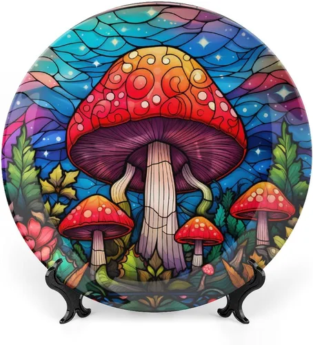 Miniatura 12 de Platos decorativos de calabaza de otoño con diseño de vitrales, platos de cerámica para decoración del hogar, exhibición de platos llanos para sala