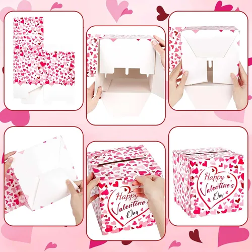 Miniatura 3 de Hxezoc Caja de Tarjetas de San Valentín Recuerdos Buzón Feliz Día de San Valentín Caja de Cartón para Aula de Niños, Día de San Valentín, Baby