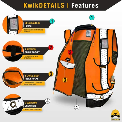 Miniatura 5 de KwikSafety - Charlotte, NC - GODFATHER Safety Vest [CUSHIONED COLLAR + TABLET POCKET] ANSI OSHA