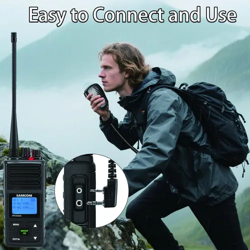 Miniatura 5 de SAMCOM Micrófono portátil altavoz pesado SCSP05 Micrófono de radio IP67 impermeable Micrófono de altavoz 2 pines con conector de auriculares
