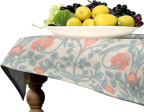 Miniatura 262 de Mantel Floral Retro de Pájaros, Diseño Original Bohemio William Morris Estampado Cubierta de Mesa para Hogar Picnic Fiesta Comedor Cocina William