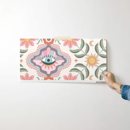 Miniatura 7 de Despegar y pegar muestra de papel tapiz – Boho Floral Retro Eyes Adolescente Femenino Adolescente Femenino Flores Bohemio Femenino Niños Sol