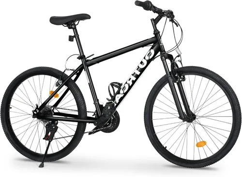 Miniatura 11 de Outroad - Bicicleta de montaña de 26 pulgadas, 7/21 velocidades/acero de alto carbono/marco de grado de aviación, freno de disco dual/V, bicicleta
