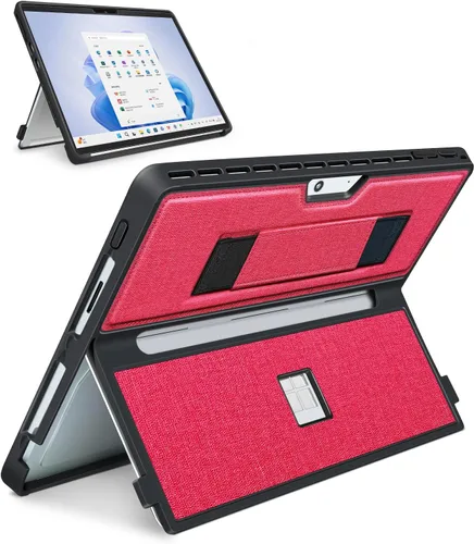 Miniatura 12 de Funda para Microsoft Surface Pro 11/10/9/8 de 13 pulgadas, con cubierta de soporte, correa de mano, funda resistente todo en uno compatible con Negro