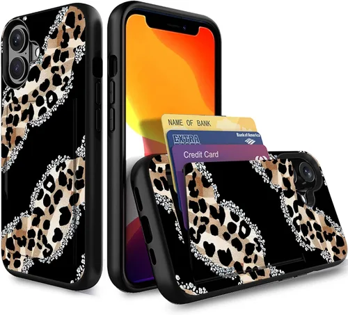 Miniatura 28 de Funda para iPhone Air, funda tipo cartera con ranura para tarjeta oculta, a prueba de golpes, TPU y PC, funda protectora de doble capa para iPhone