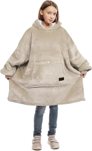 Miniatura 9 de Catalonia Sudadera tipo manta con capucha para niños, sudadera de sherpa extragrande para adolescentes jóvenes, idea de regalo Perro- Niños