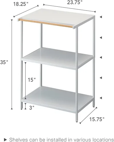 Miniatura 3 de YAMAZAKI Home Tower Estante de almacenamiento para electrodomésticos de cocina, estantería de metal, organizador de pie, estantes resistentes, 35