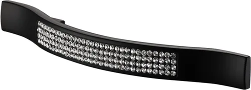 LANC Tiradores de gabinete de cristal negro para cocina y baño, manijas de gabinete para dormitorio, pomo de gabinete negro mate brillante,